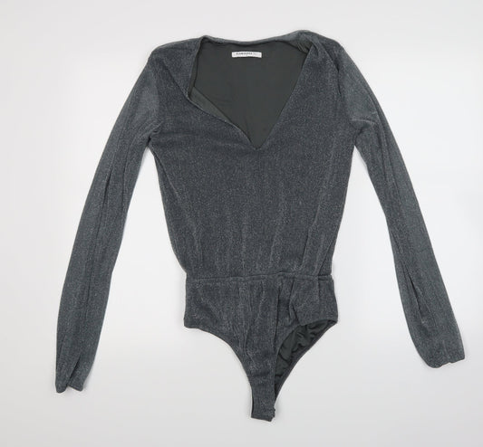 Glamour Womens Grey   Top Bodysuit Size 8