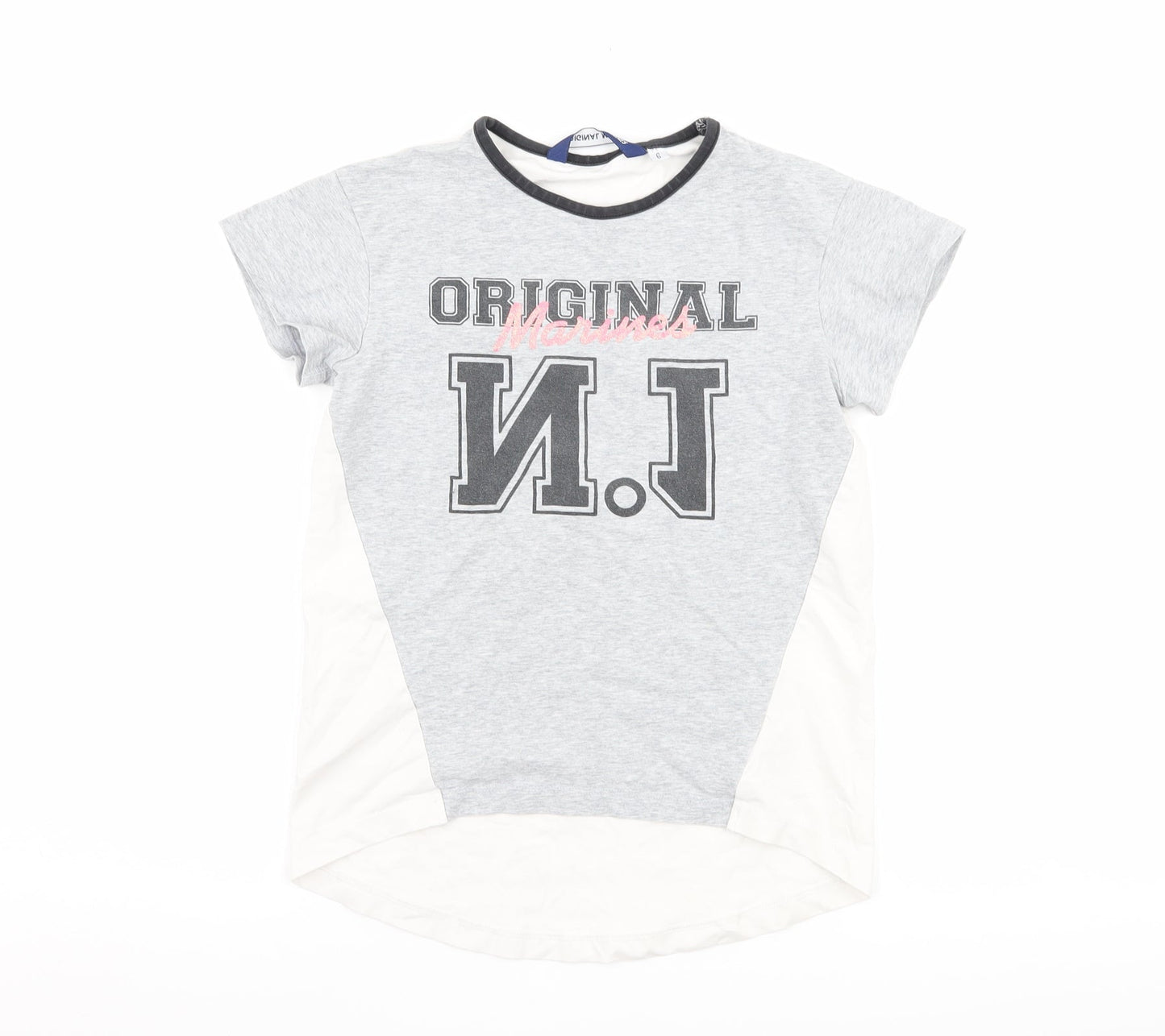 Original Marines Girls Grey   Basic T-Shirt Size 6 Years