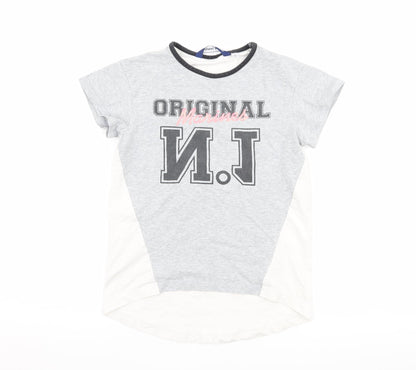 Additional front view of Original Marines girls’ grey basic t-shirt, size 6, years