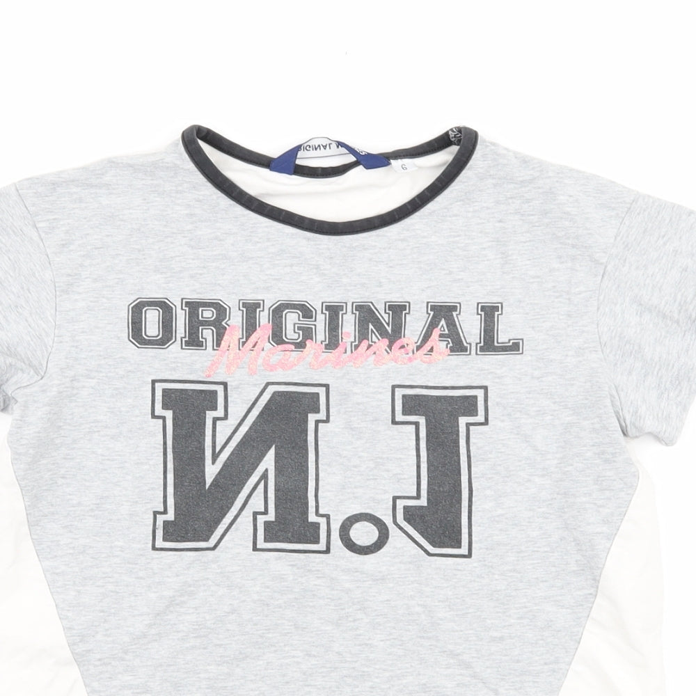 Original Marines Girls Grey   Basic T-Shirt Size 6 Years