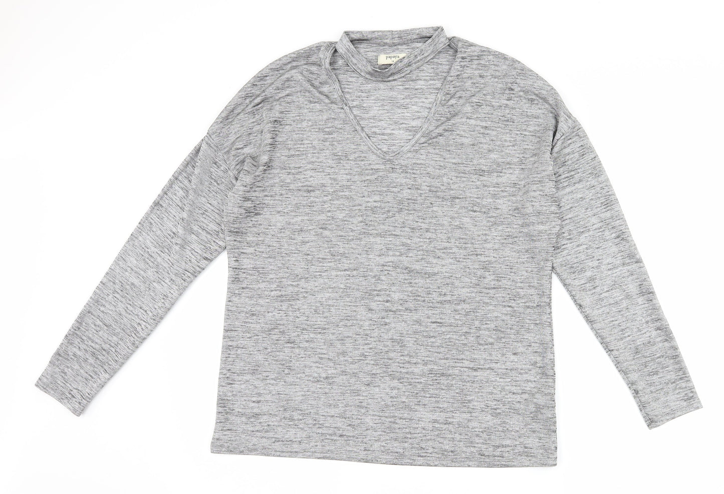 Papaya Womens Grey   Basic T-Shirt Size 14