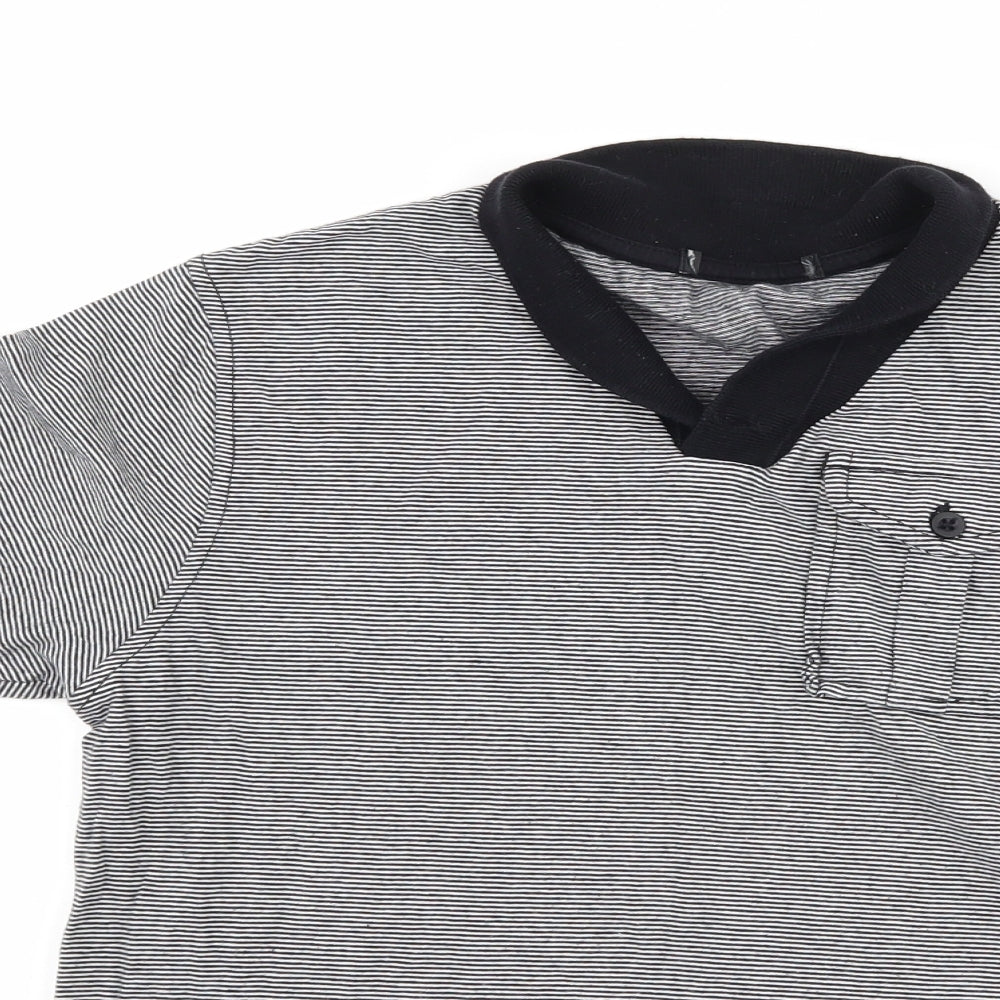 George Boys Black Striped  Basic T-Shirt Size 11-12 Years