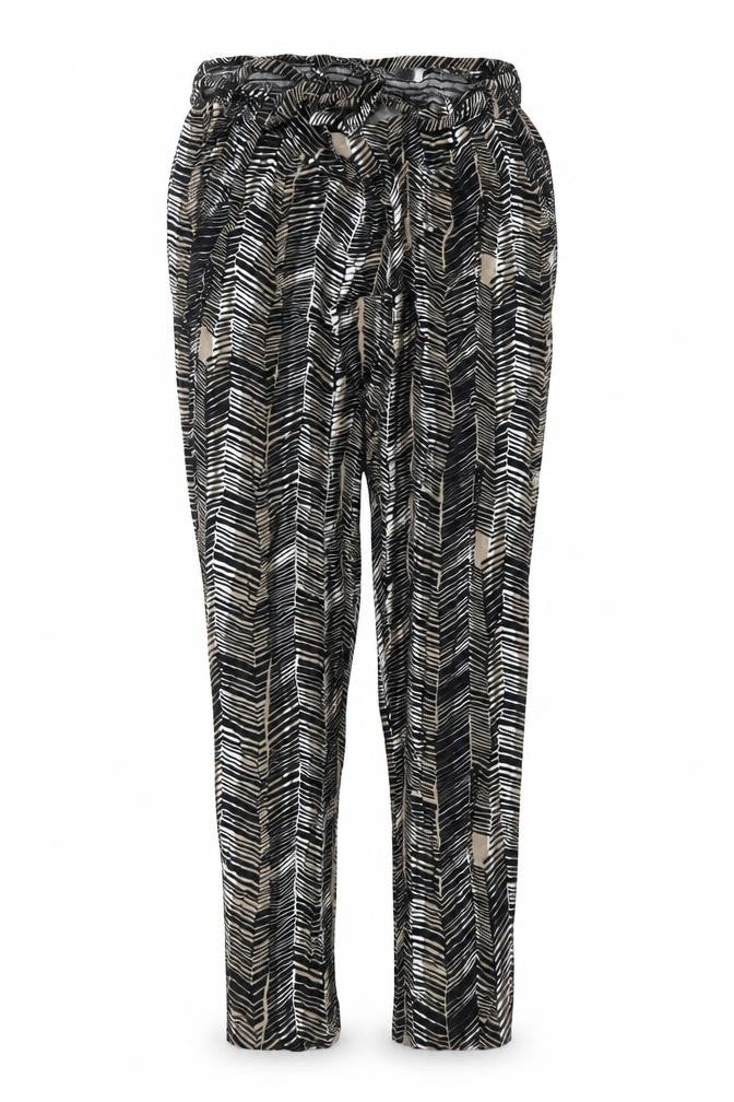 Preworn Womens Black Striped  Trousers  Size 14 L26 in