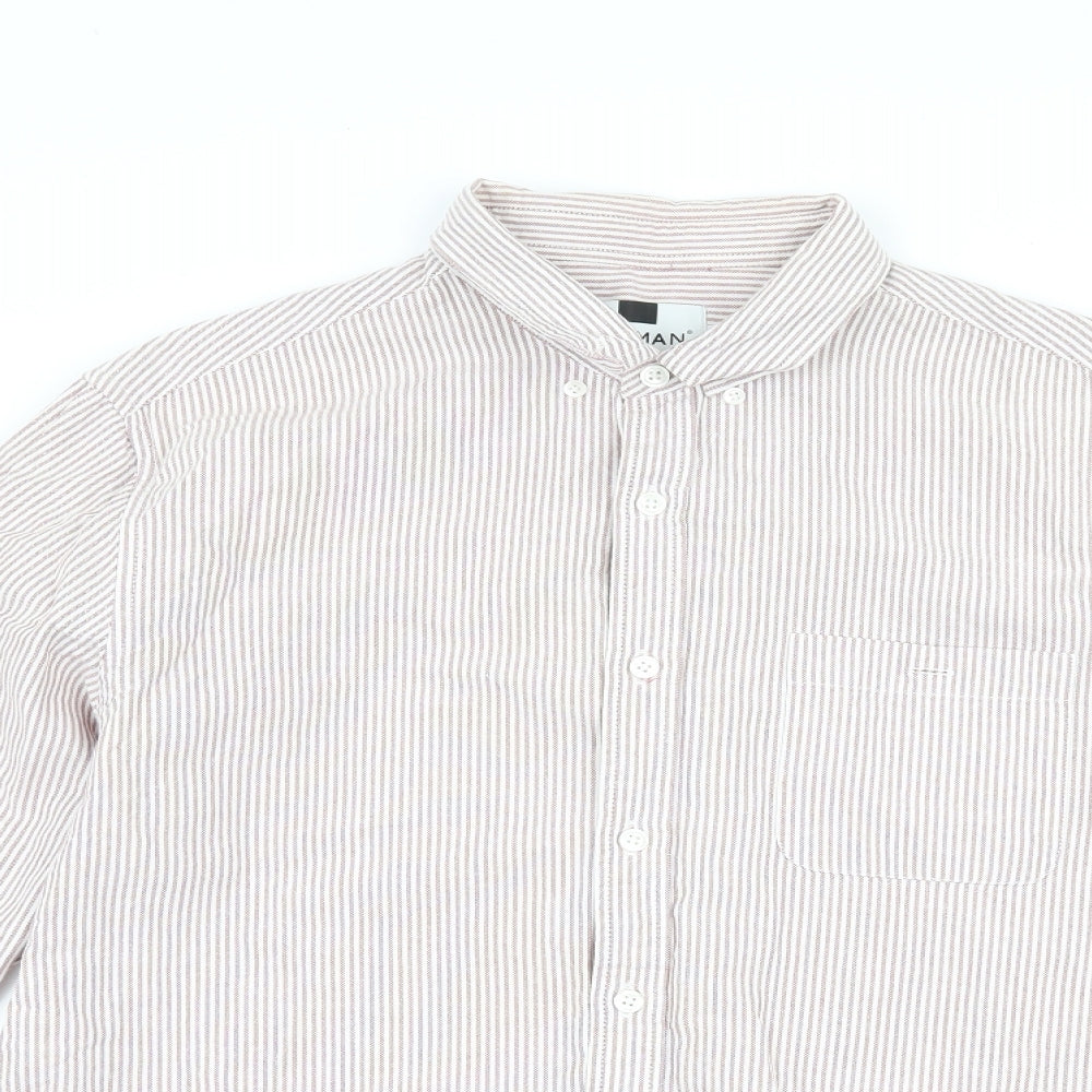 Topman Mens Red Striped   Button-Up Size L