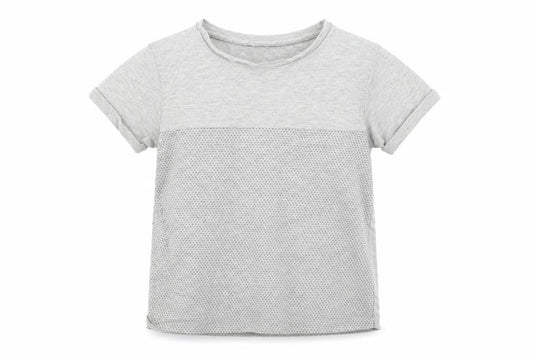 Front view of George boys’ grey polka dot basic t-shirt, size 7-8, years