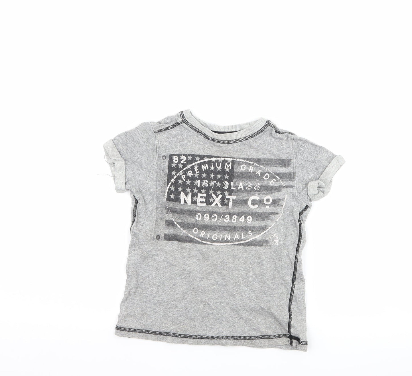 NEXT Boys Grey   Basic T-Shirt Size 4 Years  - graphic