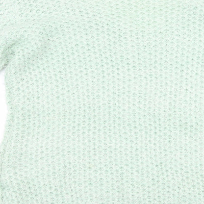Brand and care label for F&F women’s green jumper, size UK 16