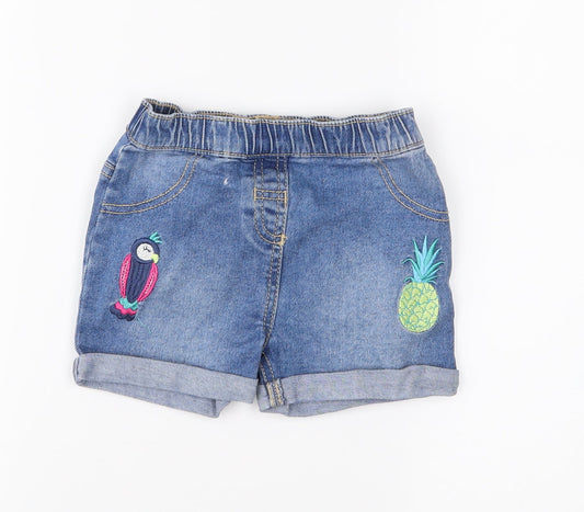 Preworn Girls Blue   Bermuda Shorts Size 2-3 Years