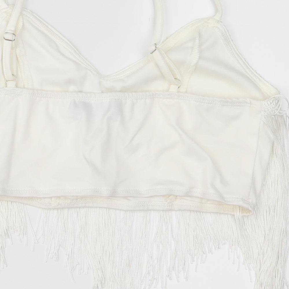 pretty little Thing Womens White   Cropped Tank Size 8