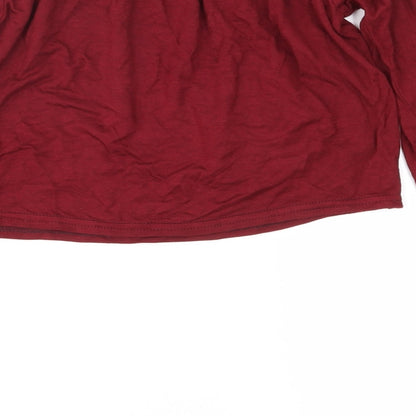 Brand and care label for Missguided women’s red cropped t-shirt, size S
