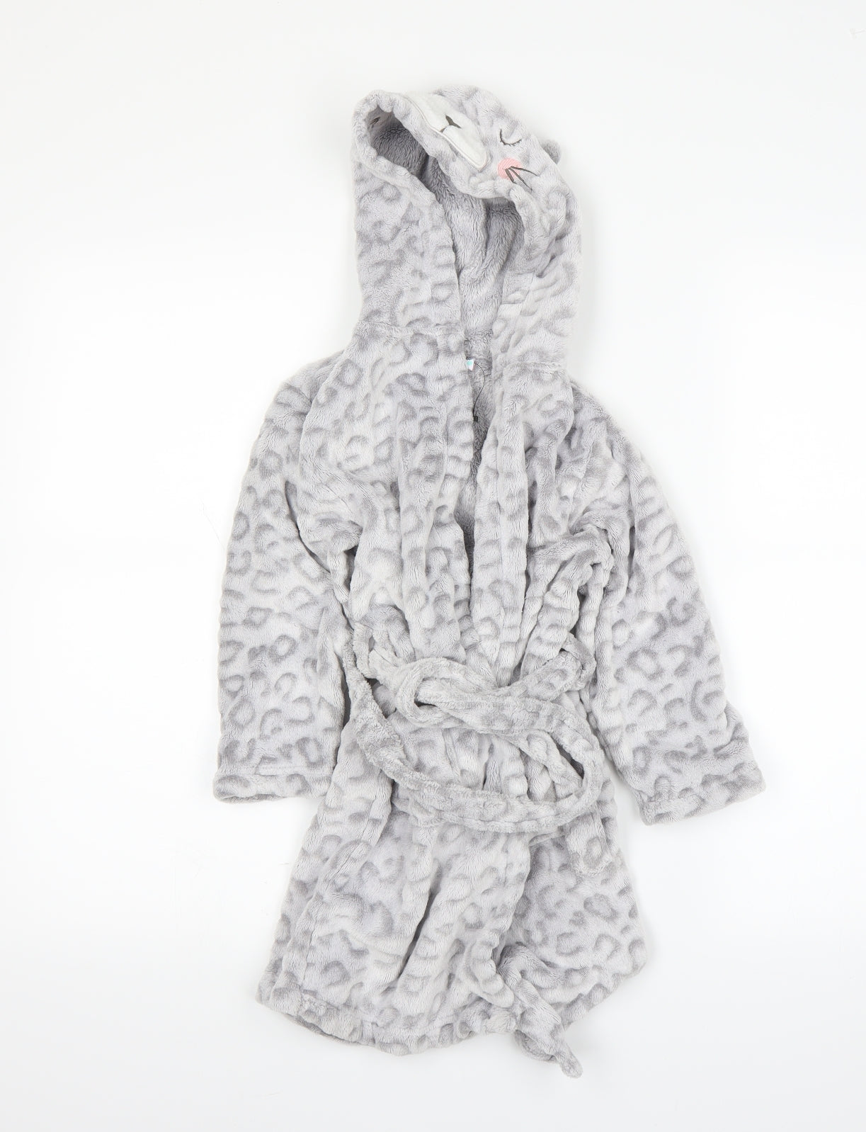 Hullabaloo Girls Grey Solid  Top Robe Size 3-4 Years