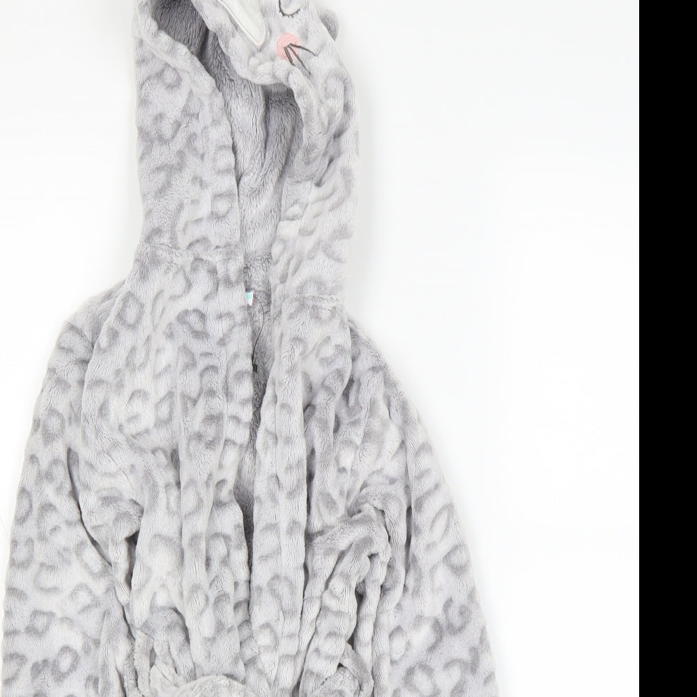 Hullabaloo Girls Grey Solid  Top Robe Size 3-4 Years