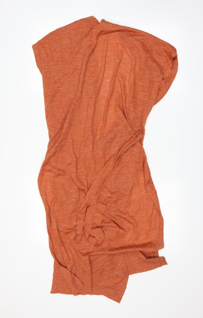 Back view of River Island women’s orange cardigan jumper, size UK 8