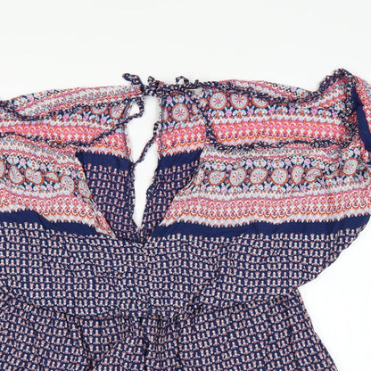 Close-up detail of Papaya women’s blue a-line, size L
