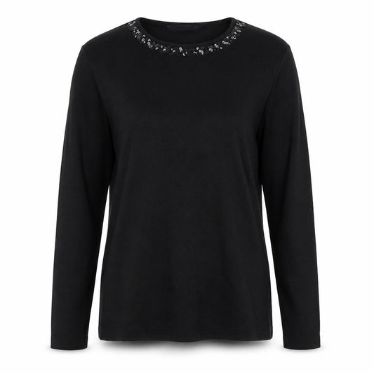 Front view of Bonmarché women’s black jumper, size S