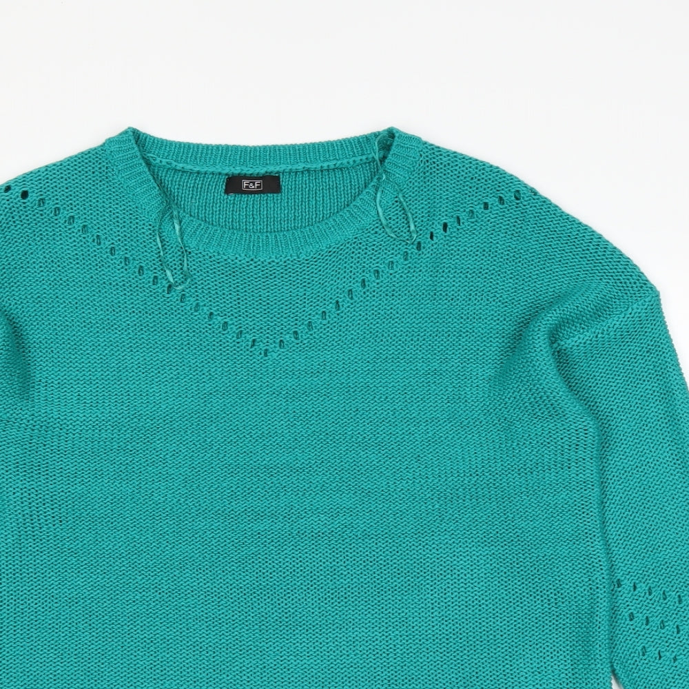 F&F Womens Green   Pullover Jumper Size 12