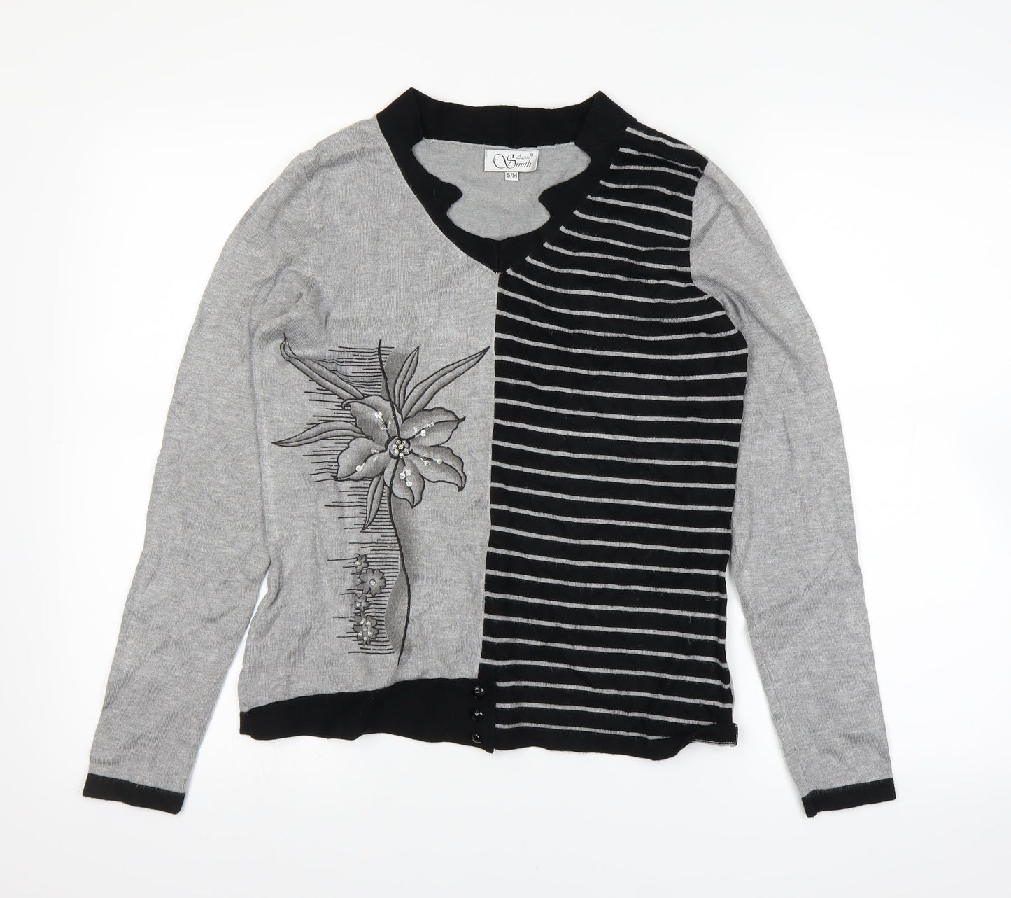 Anne Smith Womens Grey   Basic T-Shirt Size M