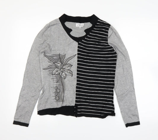 Anne Smith Womens Grey   Basic T-Shirt Size M