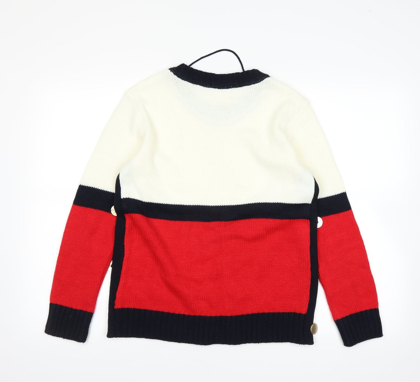 Damart Womens White Striped  Pullover Jumper Size 10