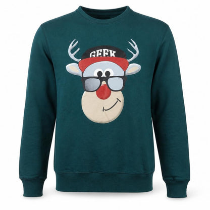 Front view of Easy men’s green jumper, size M