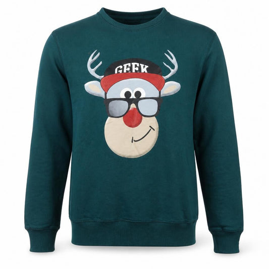 Front view of Easy men’s green jumper, size M