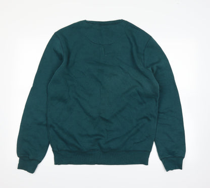 Back view of Easy men’s green jumper, size M