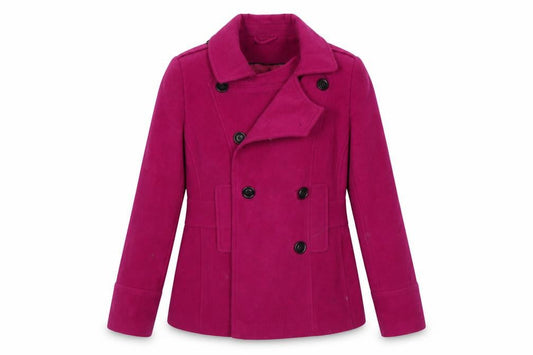 Front view of F&F women’s pink overcoat coat, size UK 14