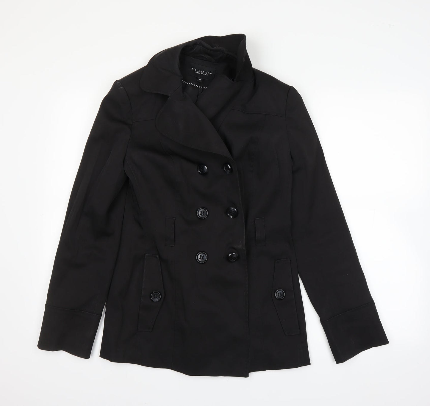 DEBINHAMS Womens Black   Overcoat Coat Size 10