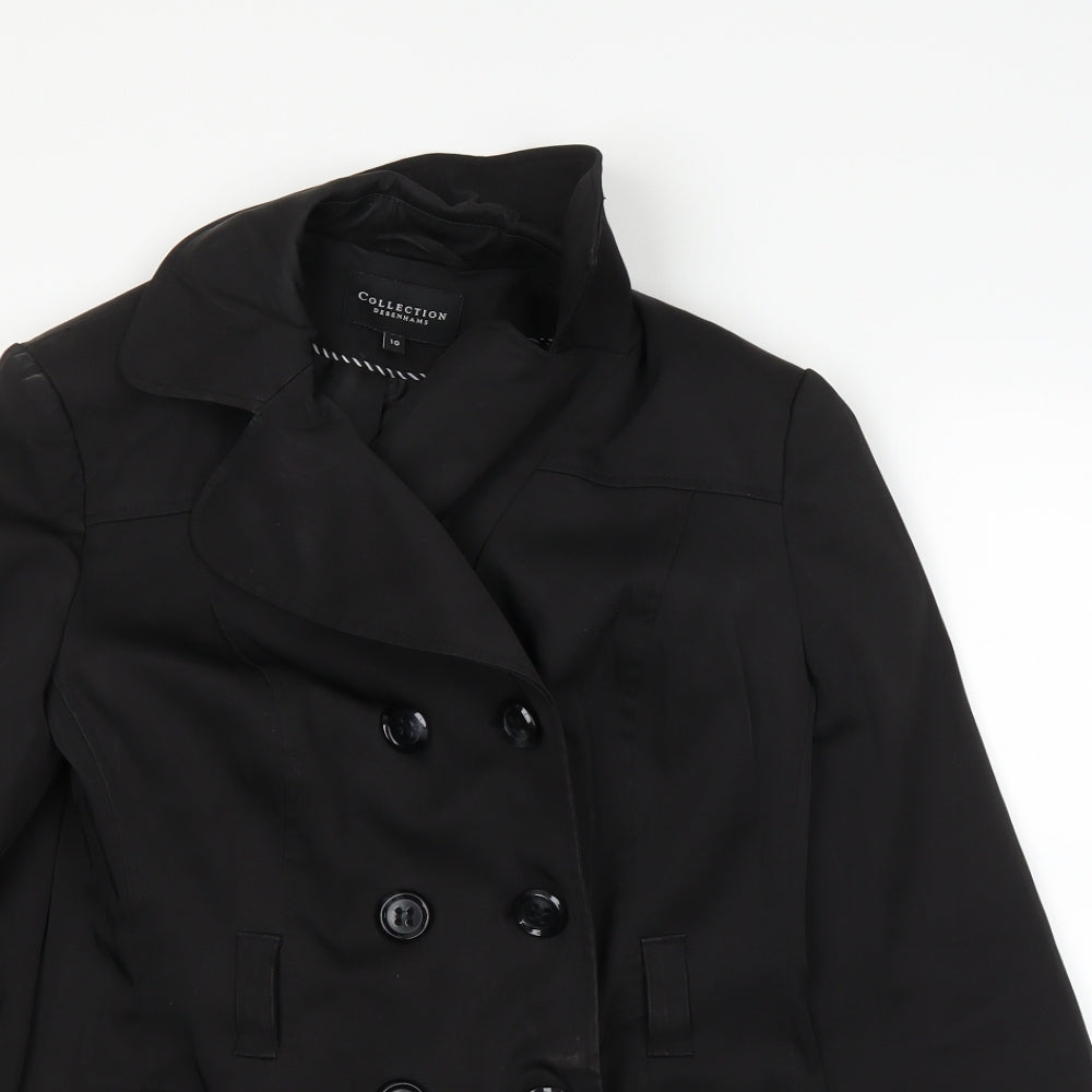 DEBINHAMS Womens Black   Overcoat Coat Size 10