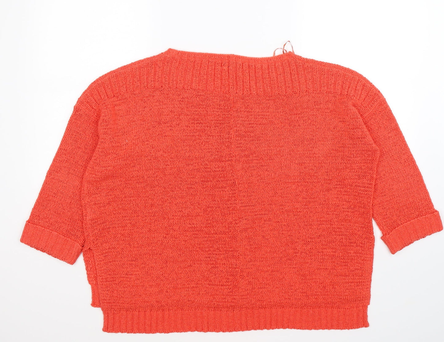 Papaya Womens Orange  Knit Pullover Jumper Size L