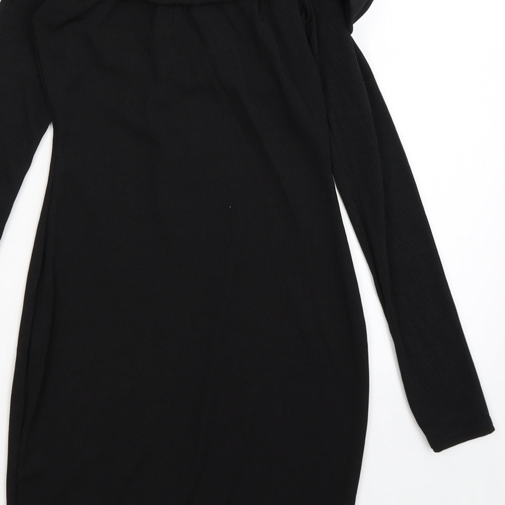 Boohoo Womens Black Striped  Bodycon  Size 8