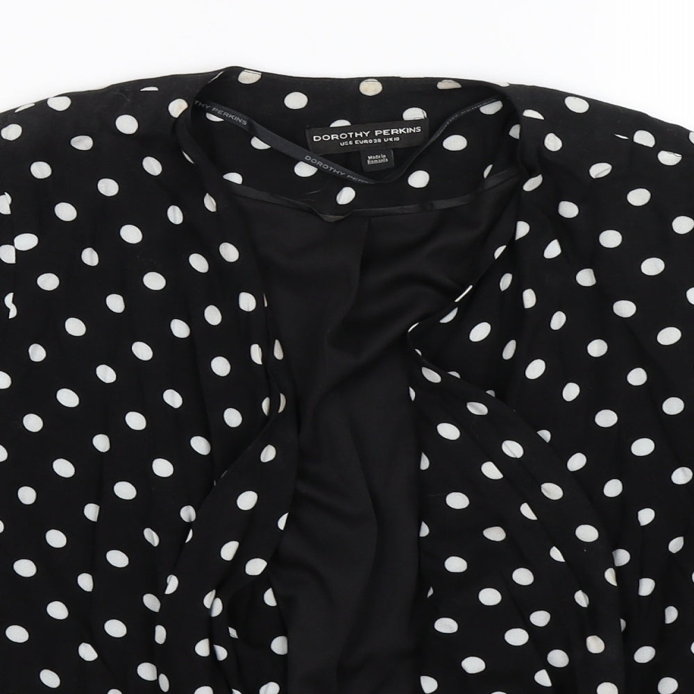 Dorothy Perkins Womens Black Polka Dot  Jacket  Size 10  - waterfall