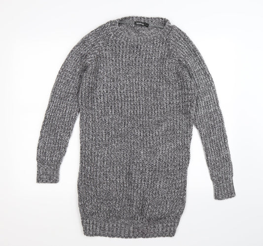 Boohoo Womens Grey  Knit Pullover Jumper Size S