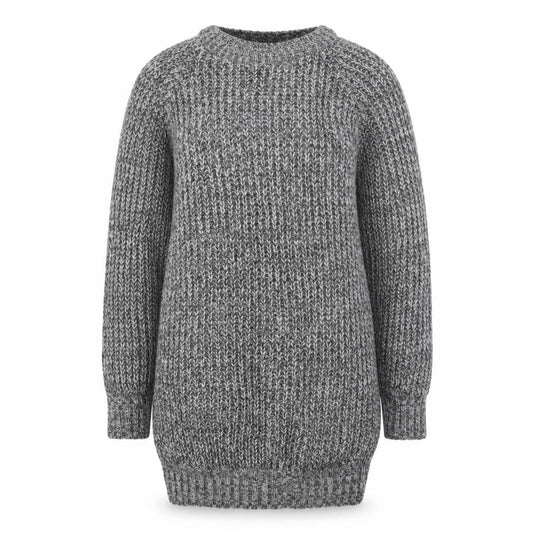Front view of Boohoo women’s grey knit jumper, size S