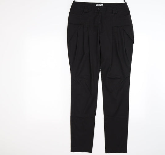 mare sole Womens Black Striped  Trousers  Size 10 L31 in