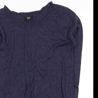 Close-up detail of F&F women’s blue jumper, size UK 6