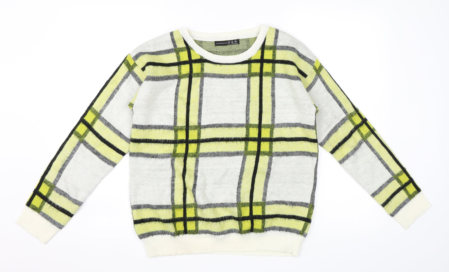 Primark Womens Yellow Check  Pullover Jumper Size 10