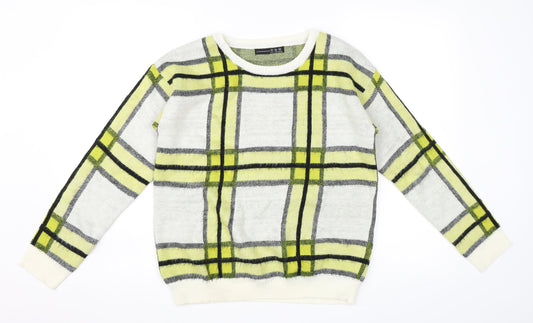 Primark Womens Yellow Check  Pullover Jumper Size 10
