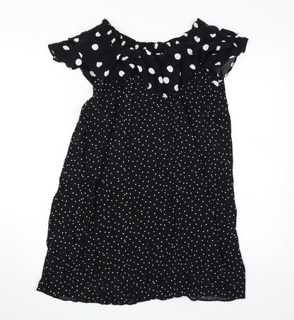 Preloved Newlook Womens Black Polka Dot  Mini  Size 12 - Back