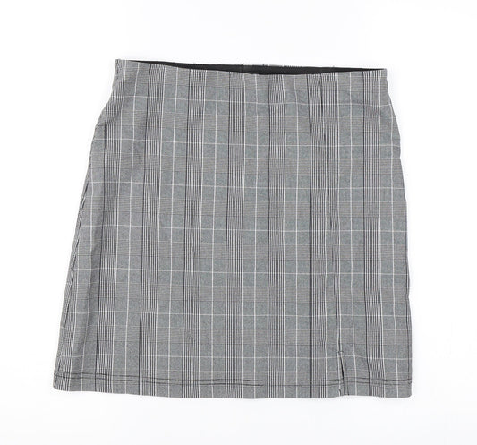 Topshop Womens Black Check  A-Line Skirt Size 12