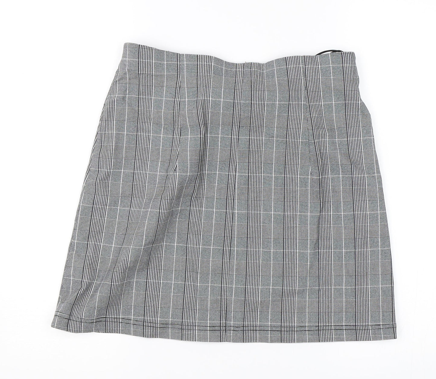 Topshop Womens Black Check  A-Line Skirt Size 12
