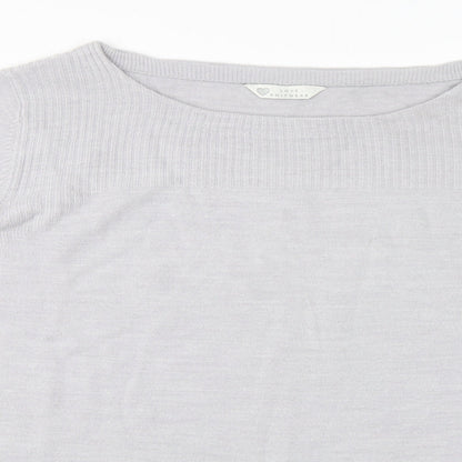 Close-up detail of BHS women’s grey jumper, size UK 18