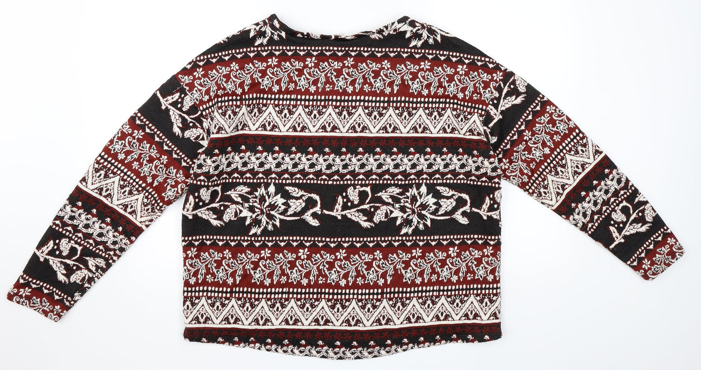 H&M Womens Red Paisley  Pullover Jumper Size M
