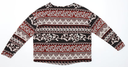 Back view of H&M women’s red paisley jumper, size M
