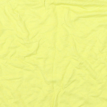 Brand and care label for New Look women’s yellow jumper, size UK 16