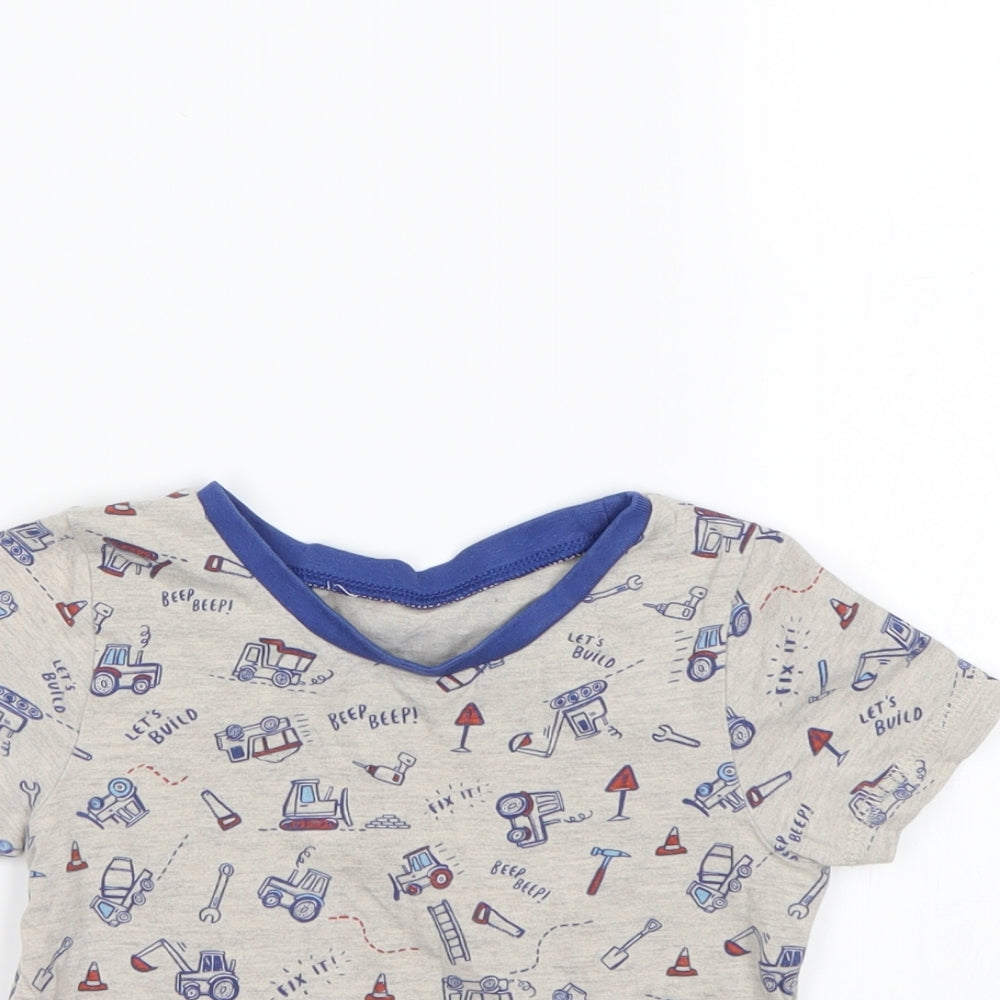 George Boys Grey Polka Dot  Basic T-Shirt Size 2-3 Years