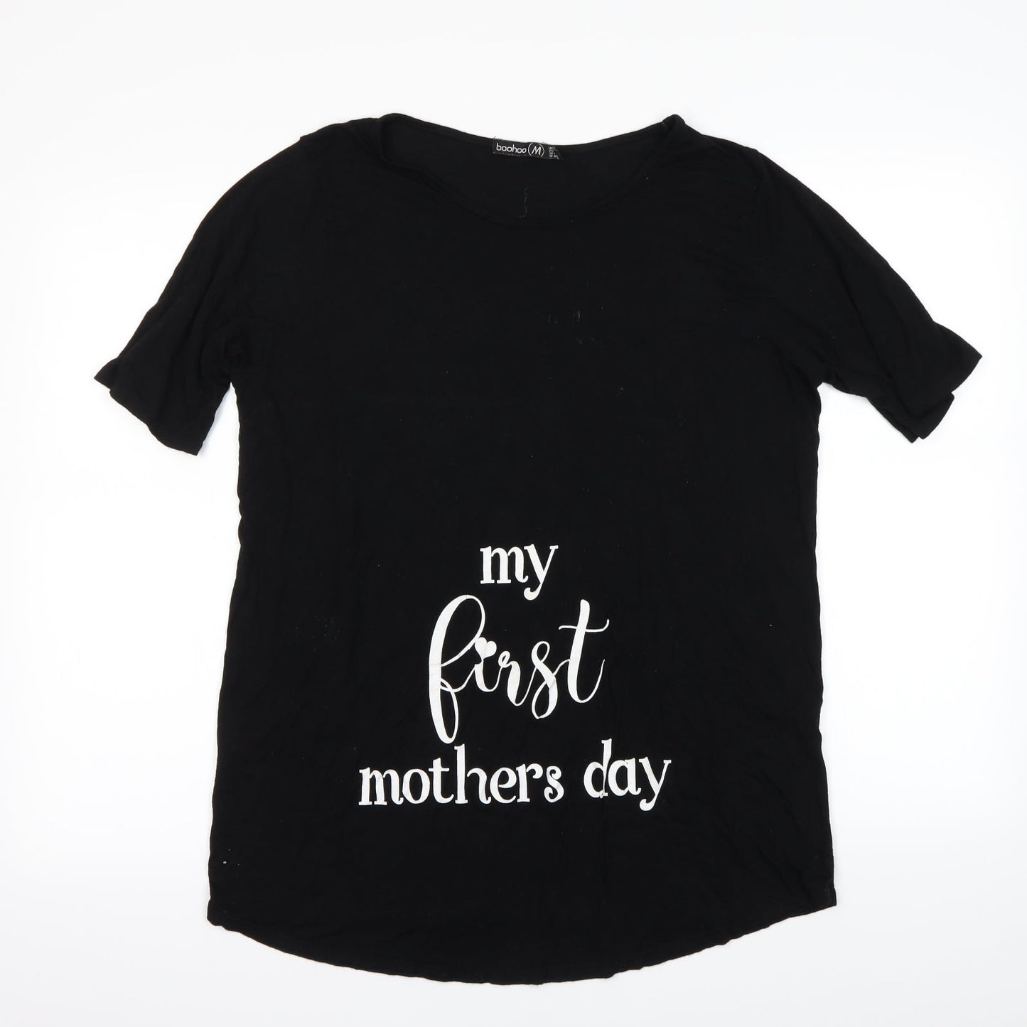 Boohoo Womens Black   Basic T-Shirt Size 12