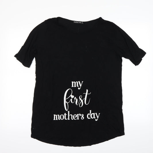 Boohoo Womens Black   Basic T-Shirt Size 12