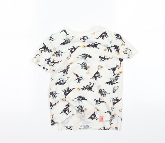 Nutmeg Boys White Spotted  Basic T-Shirt Size 4 Years  - DInosaur