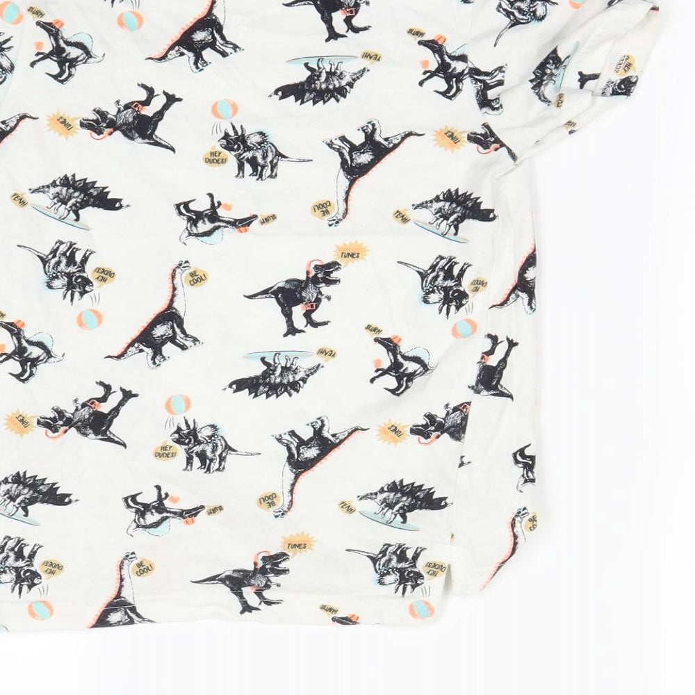 Nutmeg Boys White Spotted  Basic T-Shirt Size 4 Years  - DInosaur